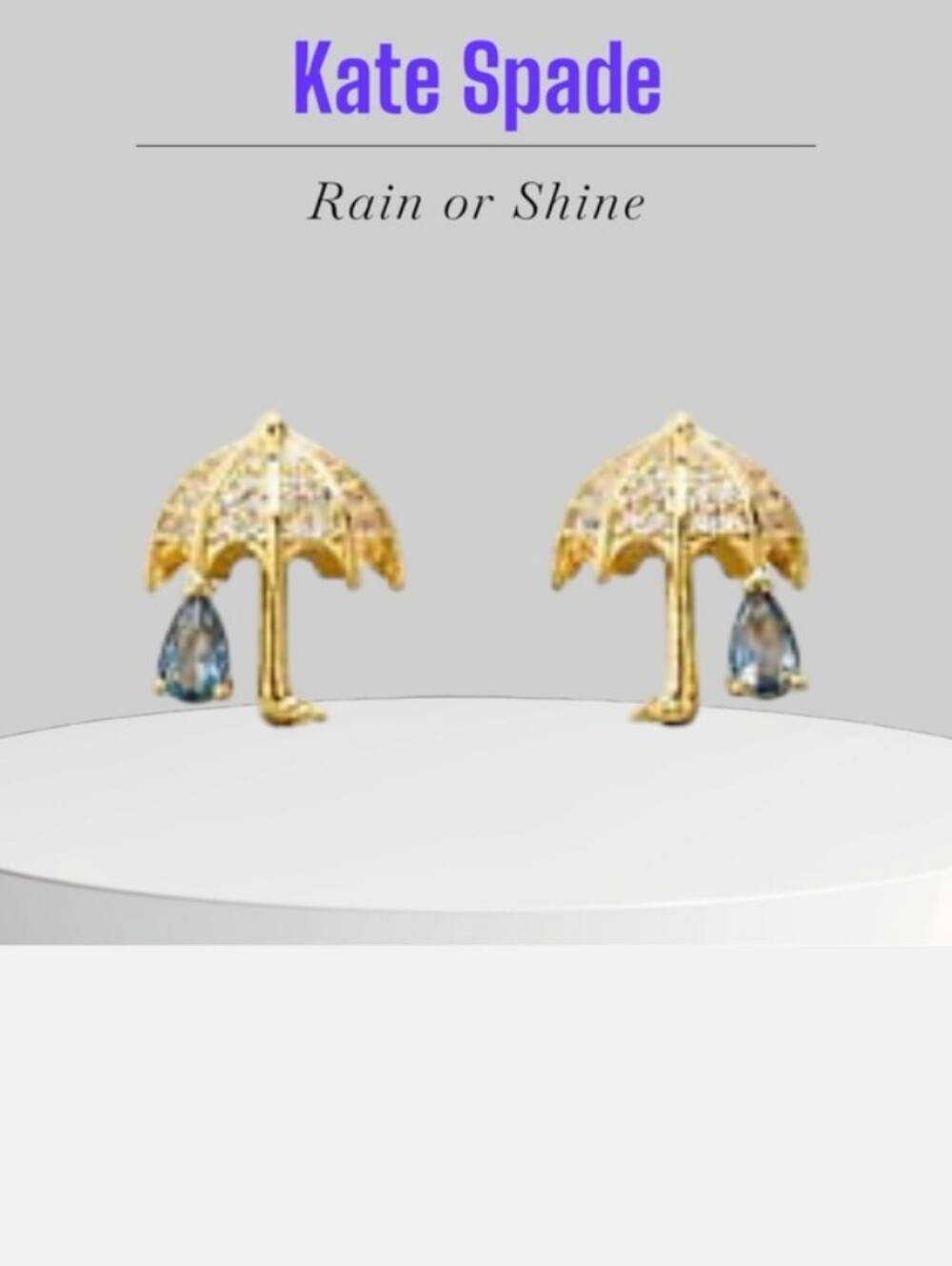 Kate Spade- " Rain Or Shine " Umbrella ☔ Stud Earrings 💛